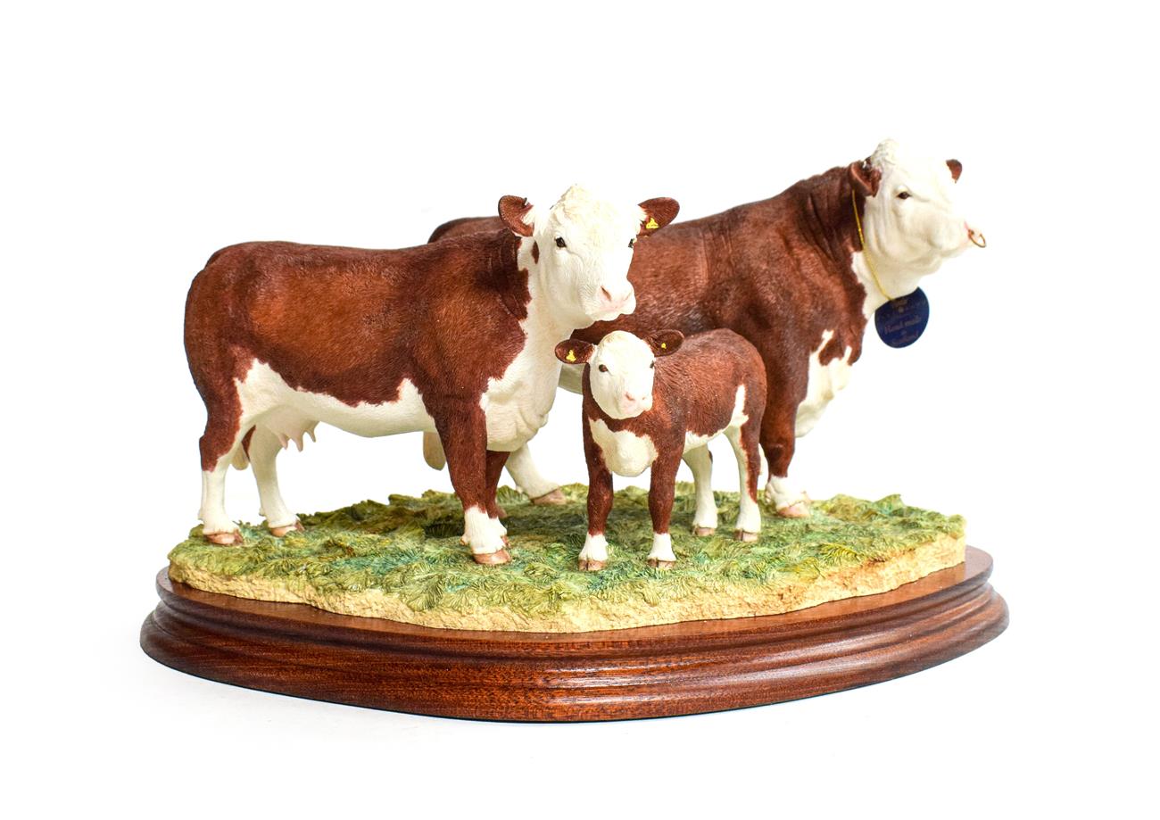 Border Fine Arts 'Hereford Family', model No. B1129 by Anne Hall, limited edition 452/600 on wood