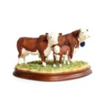 Border Fine Arts 'Hereford Family', model No. B1129 by Anne Hall, limited edition 452/600 on wood