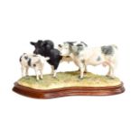 Border Fine Arts 'Belgian Blue Family Group', model No. B0771 by Kirsty Armstrong, limited edition