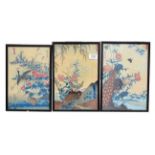 A pair of Japanese woodblock prints, early 20th century, various birds and foliage, signed and