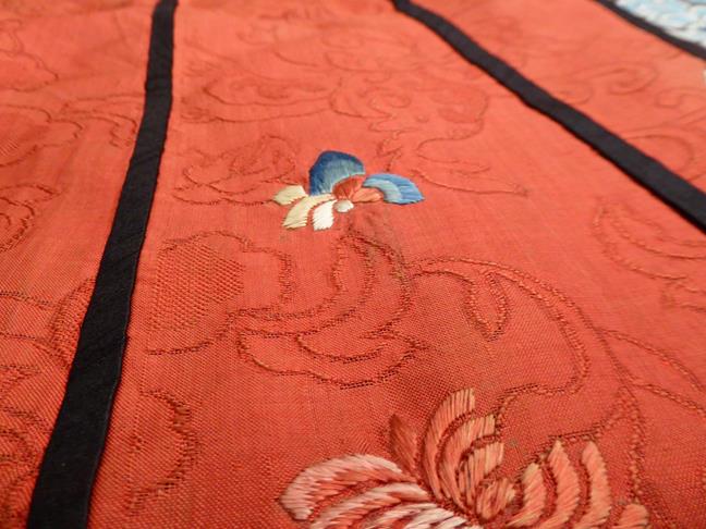 Eastern woven decorative panels, an Indian red cape with cream embroidery, striped silk scarf, - Image 25 of 26