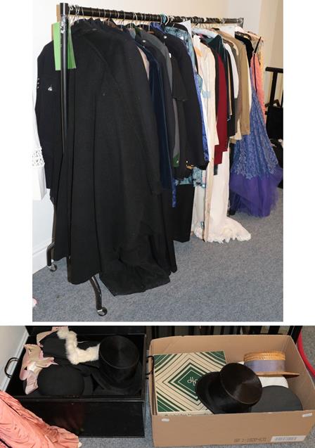 Assorted gents theatrical jackets, coats and dressing robes, including a policeman's jacket, Naval