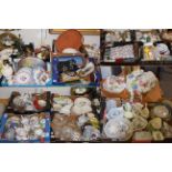 Fourteen boxes of various household ceramics, glass and decorative items including jugs, vases,