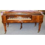 An early Victorian rosewood cased square piano, by Collard & Collard, numbered 8471, circa 1850, the