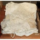 Assorted early 20th century children's/infant dresses, undergarments, bonnets, lace etc (one box)