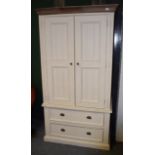A modern white painted wardrobe, 109cm by 61cm by 200cm