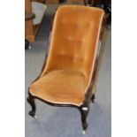 Victorian mahogany framed slipper chair