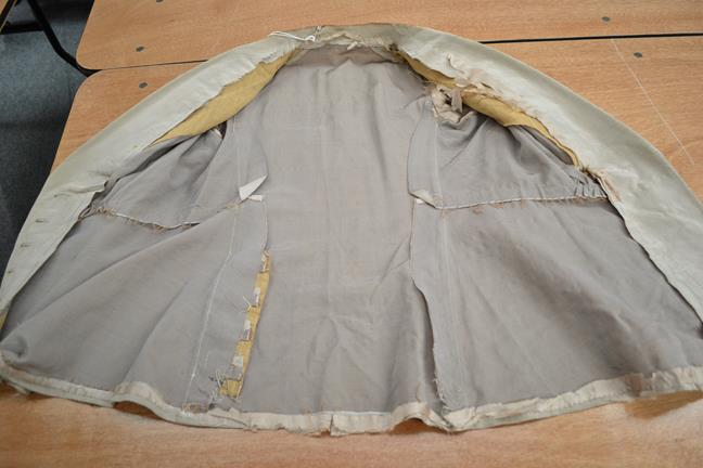 Circa 1900 and Later Ladies' Costume, comprising a cream and brown grosgrain type suit, with multi- - Image 6 of 30