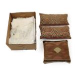 Assorted Textiles, comprising two damask table cloths, four others of tape work and drawn thread