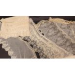 Early 20th Century Lace, including a ladiy's triangular shoulder capelet with a scalloped hem and