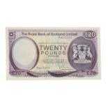 Scotland, Royal Bank of Scotland Limited, 1977 Twenty Pounds, J. B. Burke signature, serial