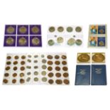 A Collection of British and World Coins consisting of: 3 x 1965 ''Churchill'' crowns, 9 x 1977 ''