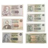 Scotland, A Collection of 7 x Uncirculated banknotes 1982 twenty pounds. 29/03/1982. D/BF 036804. P.