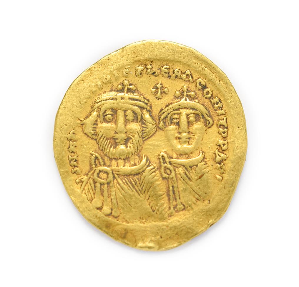 Byzantine, Heraclius, with Heraclius Constantine (610 - 641 A.D.), Gold Solidus. 4.45g, 22.9mm,