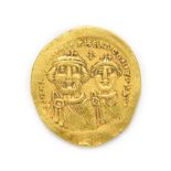 Byzantine, Heraclius, with Heraclius Constantine (610 - 641 A.D.), Gold Solidus. 4.45g, 22.9mm,
