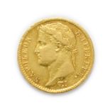 France, Napoleon I 1811A Gold Twenty Francs. 6.45g of .900 gold. Paris Mint. Obv: Laureate head of