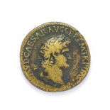 Ancient Rome, Nero (54 - 58 A.D.), Brass Sestertius. Lugdunum (Lyon) mint, 65 A.D. 27.34g, 33.5mm,