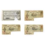 Great Britain, 4 x Provincial Bank Notes consisting of: 1883 Stockton on Tees Bank 5 pounds, AA1814,