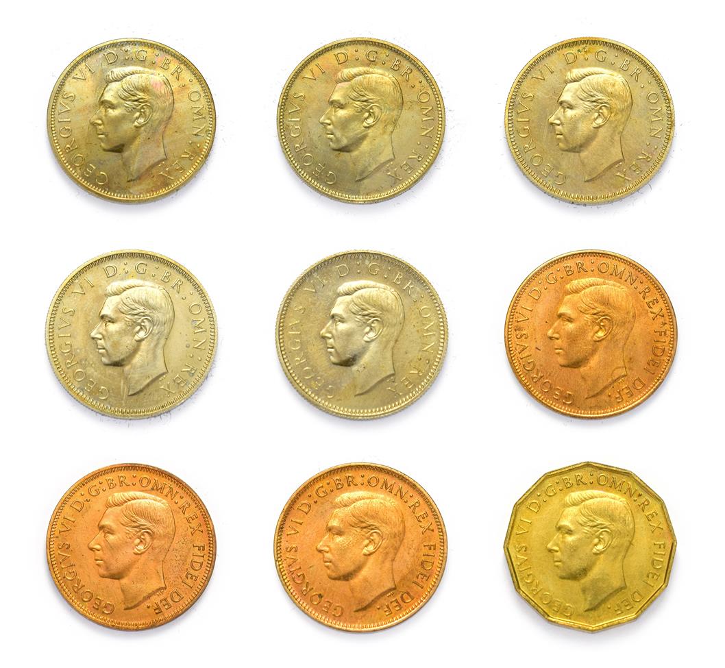 George VI (1936 - 1952), 1950 ''Mid-Century'' 9-Coin Proof Set. Comprised of halfcrown, florin, '' - Image 2 of 2