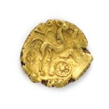 Celtic, Early Uninscribed ''Remic'' Gold Stater. C. 65 B.C. 5.88g, 18.5mm. Type Qb. Obv: Blank. Rev: