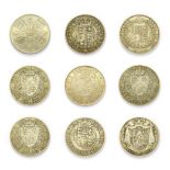 Great Britain, A Collection of 8 x Silver Halfcrowns consisting of: George III, 1819 halfcrown. S.