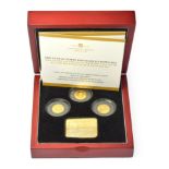 Tristan Da Cunha, 2010 ''Year of the Three Kings'' 3-Coin Gold Proof Set. Each coin 1.27g of