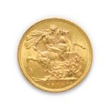 George V (1910 - 1936), 1914 Sovereign. Obv: Bare head of George V left, B.M. below truncation for