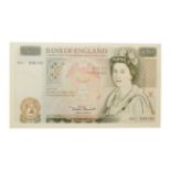 Great Britain, 1981 - 1993 Fifty Pound Banknote, Serial No. AA01 336152. Olive green and brown on