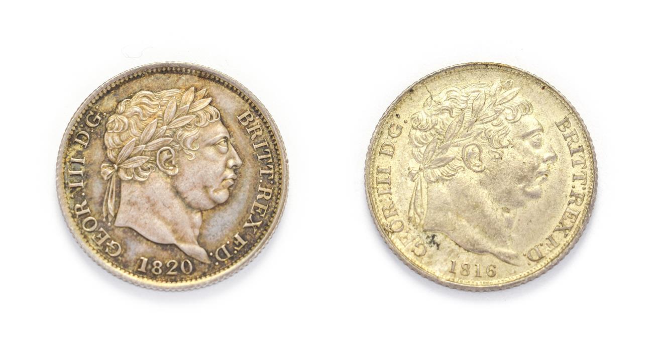 George III (1760 - 1820), 1820 Shilling. Obv: Laureate head of George III right. Rev: Crowned shield