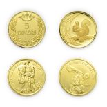 A Collection of 4 x World Gold Coins consisting of: Andorra, 1994 gold proof 5 diners. 1.55g