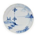 An English Delft Pancake Plate, probably Lambeth, circa 1740,