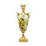 A Royal Worcester Porcelain Vase, by Frank Roberts, 1911,