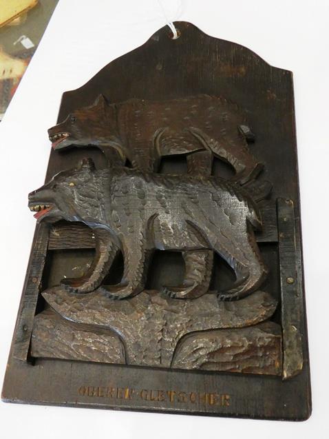 A Black Forest-Type Carved Oak Desk Blotter, early 20th century, in the form of a St Bernard, - Image 24 of 44