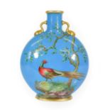 A Minton Porcelain Moon Flask, probably by William Mussill, circa 1875,