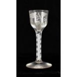 A Wine Glass, circa 1750, of Jacobite interest,