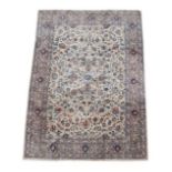 Kashan Carpet Central Iran circa 1960 The ivory field with an allover design of scrolling vines and