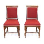 A Pair of Gillows Victorian Gothic Style Walnut Dining Chairs, 2nd half 19th century,