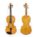 Violin 14'' one piece back, ebony fingerboard and tailpiece, with makers label 'K. Adams Bishop