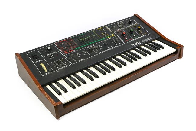 MOOG Opus 3 Model 339BX no.2708X Sythesizer, labelled 'Moog Music Inc 2500 Walden Ave, Buffalo NY