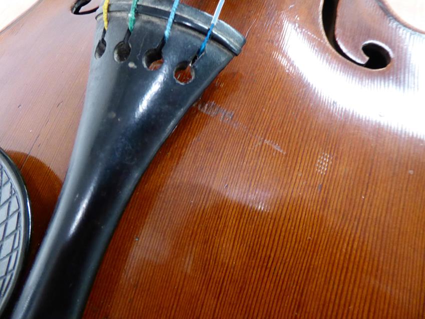 Violin 14'' two piece back, ebony fittings, labelled 'Giovanni Pistucci Napoli 1889'Some damage to - Image 12 of 24