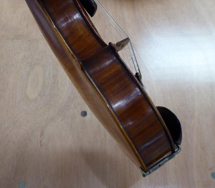 Violin 14'' two piece back, ebony fittings, labelled 'Giovanni Pistucci Napoli 1889'Some damage to - Image 19 of 24