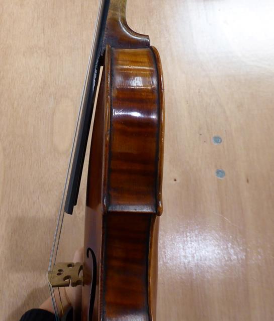 Violin 14'' two piece back, ebony fittings, labelled 'Giovanni Pistucci Napoli 1889'Some damage to - Image 20 of 24