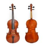 Violin 14 1/4'' two piece back, ebony fitting, no label