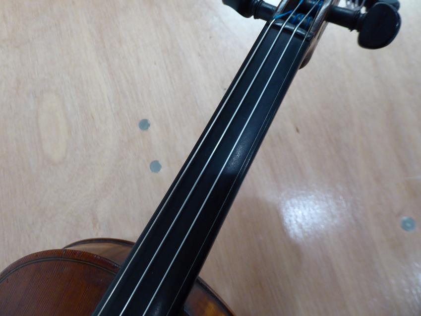 Violin 14'' two piece back, ebony fittings, labelled 'Giovanni Pistucci Napoli 1889'Some damage to - Image 7 of 24