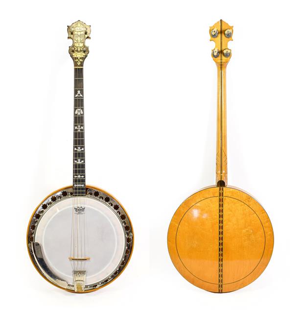 Bruno Royal Artist Four String Banjo 11'' head, 19 fret, 24 lugs, removable wooden resonator,