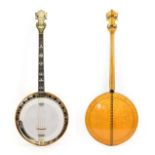 Bruno Royal Artist Four String Banjo 11'' head, 19 fret, 24 lugs, removable wooden resonator,