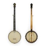 George Washburn Five String Banjo 10 1/2'' head, 22 frets, 22 lugs, open back, dowel stick