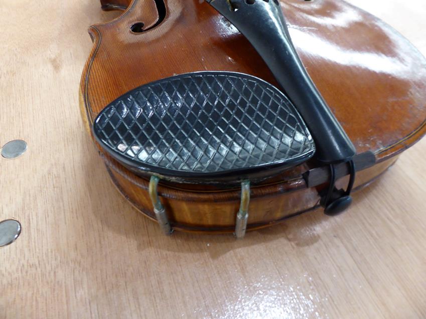 Violin 14'' two piece back, ebony fittings, labelled 'Giovanni Pistucci Napoli 1889'Some damage to - Image 15 of 24