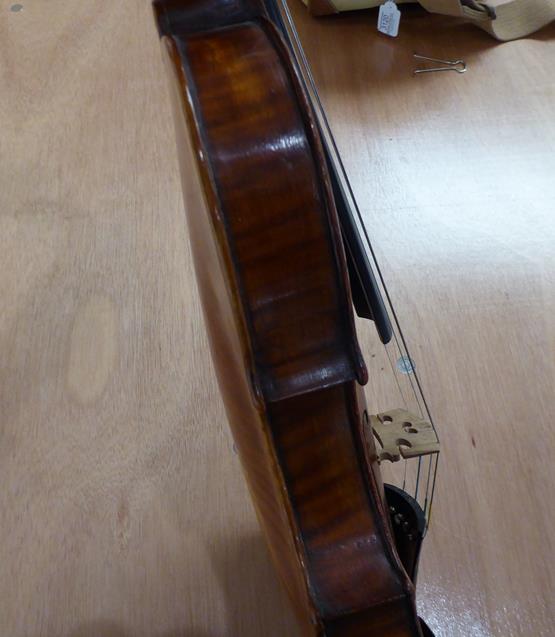 Violin 14'' two piece back, ebony fittings, labelled 'Giovanni Pistucci Napoli 1889'Some damage to - Image 18 of 24