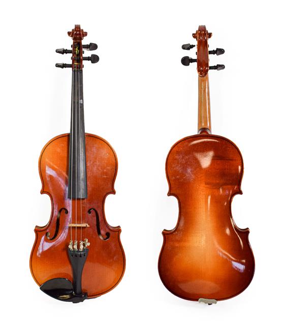 Violin 12 1/2'' two piece back, labelled 'Tatra By Rosetti'